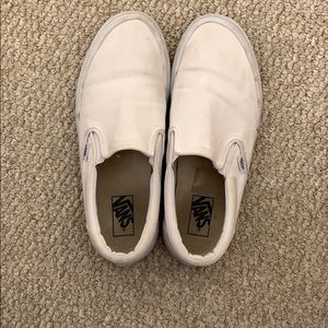 white slip on vans